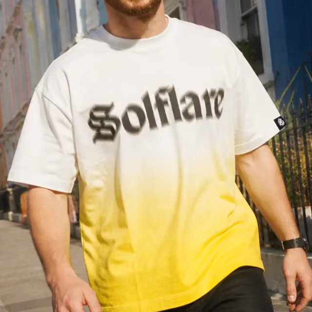 Solflare colour-dip tee produced by Captured